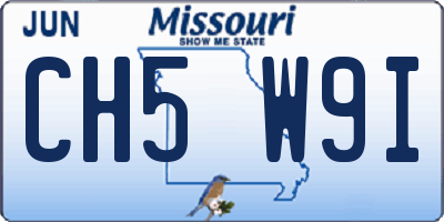 MO license plate CH5W9I