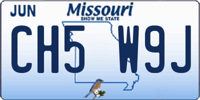 MO license plate CH5W9J