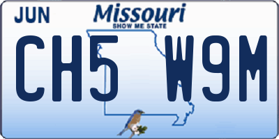MO license plate CH5W9M