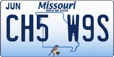 MO license plate CH5W9S