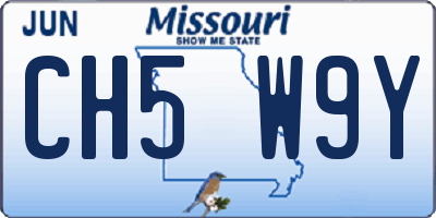 MO license plate CH5W9Y
