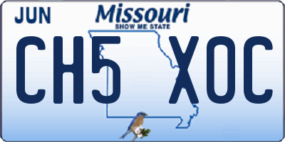 MO license plate CH5X0C
