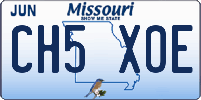MO license plate CH5X0E