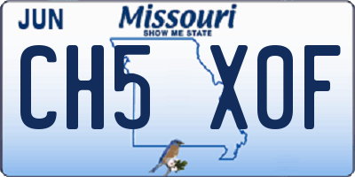 MO license plate CH5X0F
