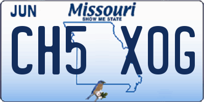 MO license plate CH5X0G