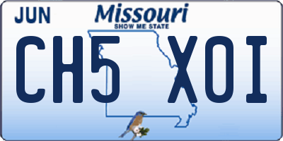 MO license plate CH5X0I