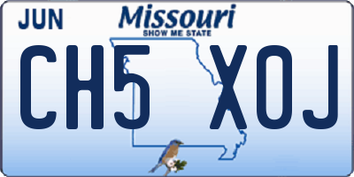 MO license plate CH5X0J