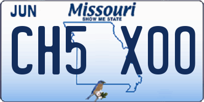 MO license plate CH5X0O