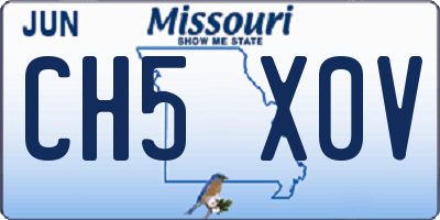 MO license plate CH5X0V