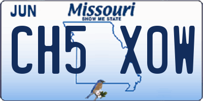 MO license plate CH5X0W