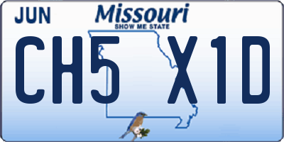 MO license plate CH5X1D