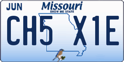 MO license plate CH5X1E