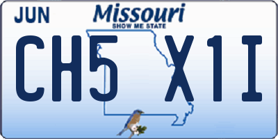 MO license plate CH5X1I