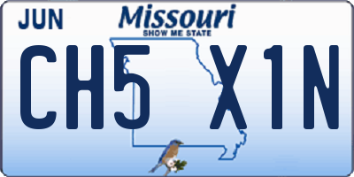 MO license plate CH5X1N
