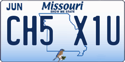 MO license plate CH5X1U