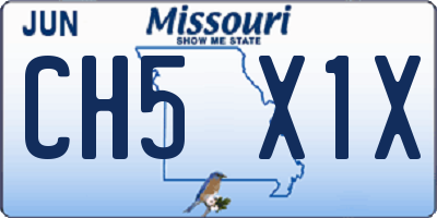 MO license plate CH5X1X