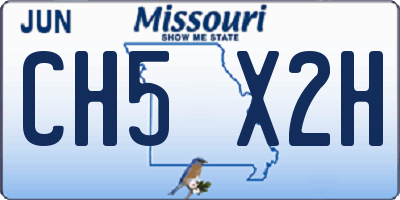MO license plate CH5X2H