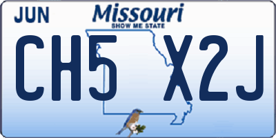 MO license plate CH5X2J