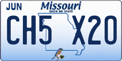 MO license plate CH5X2O