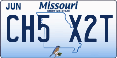 MO license plate CH5X2T