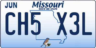 MO license plate CH5X3L