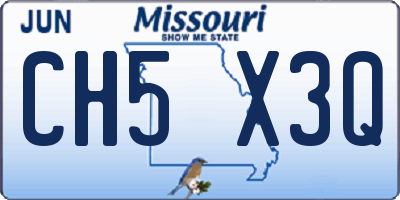 MO license plate CH5X3Q