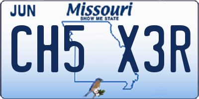MO license plate CH5X3R