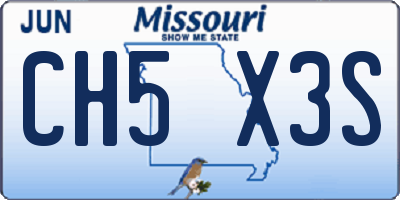 MO license plate CH5X3S