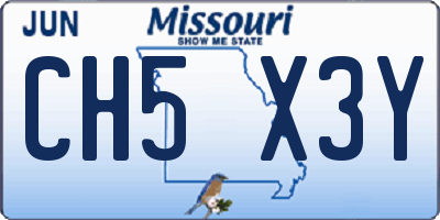 MO license plate CH5X3Y