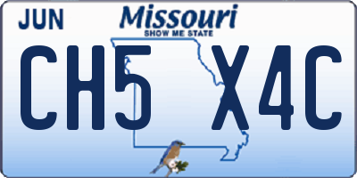 MO license plate CH5X4C