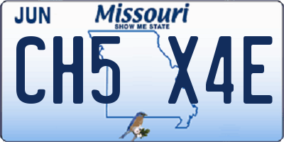 MO license plate CH5X4E