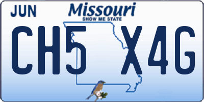 MO license plate CH5X4G