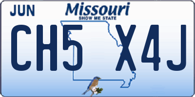 MO license plate CH5X4J