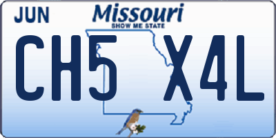 MO license plate CH5X4L