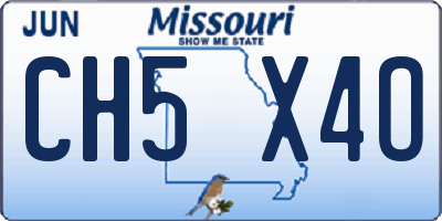 MO license plate CH5X4O
