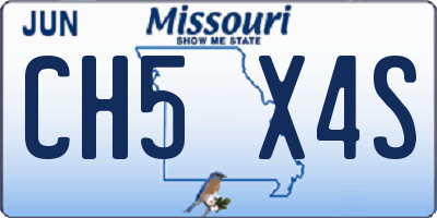 MO license plate CH5X4S