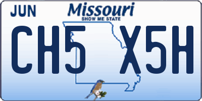 MO license plate CH5X5H