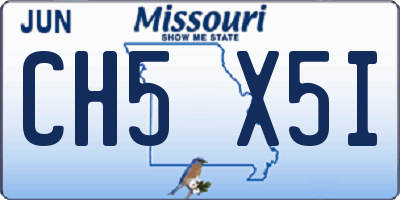 MO license plate CH5X5I