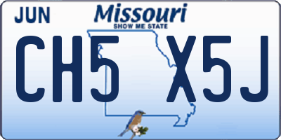 MO license plate CH5X5J