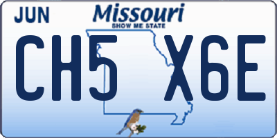 MO license plate CH5X6E