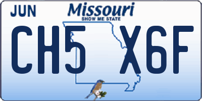 MO license plate CH5X6F