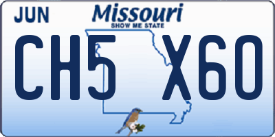 MO license plate CH5X6O