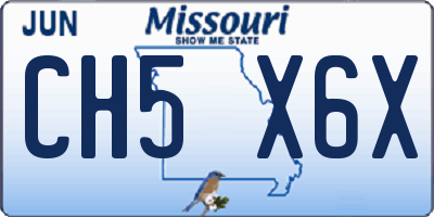 MO license plate CH5X6X