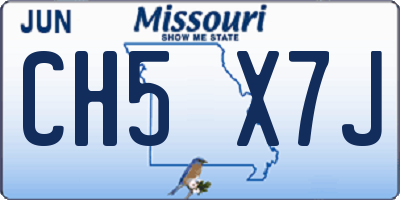 MO license plate CH5X7J