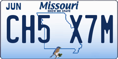 MO license plate CH5X7M