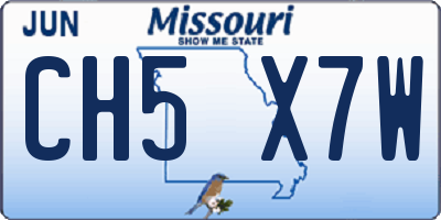 MO license plate CH5X7W