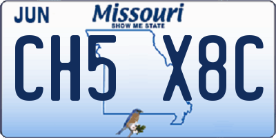 MO license plate CH5X8C