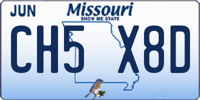 MO license plate CH5X8D