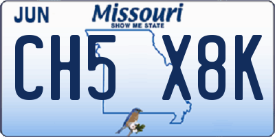 MO license plate CH5X8K