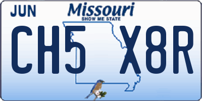MO license plate CH5X8R
